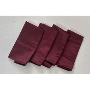 Bed Bath & Beyond Satin Ambrosia Garnet Burgundy 17" Napkin Set Of 4 RN 63262